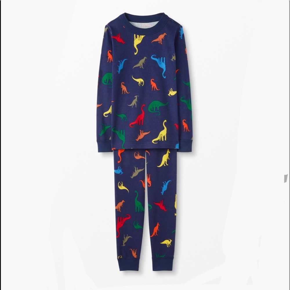 Hanna Andersson dinosaur T-Rex Navy Pajamas